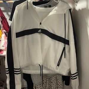 XL white and black Adidas windbreaker
